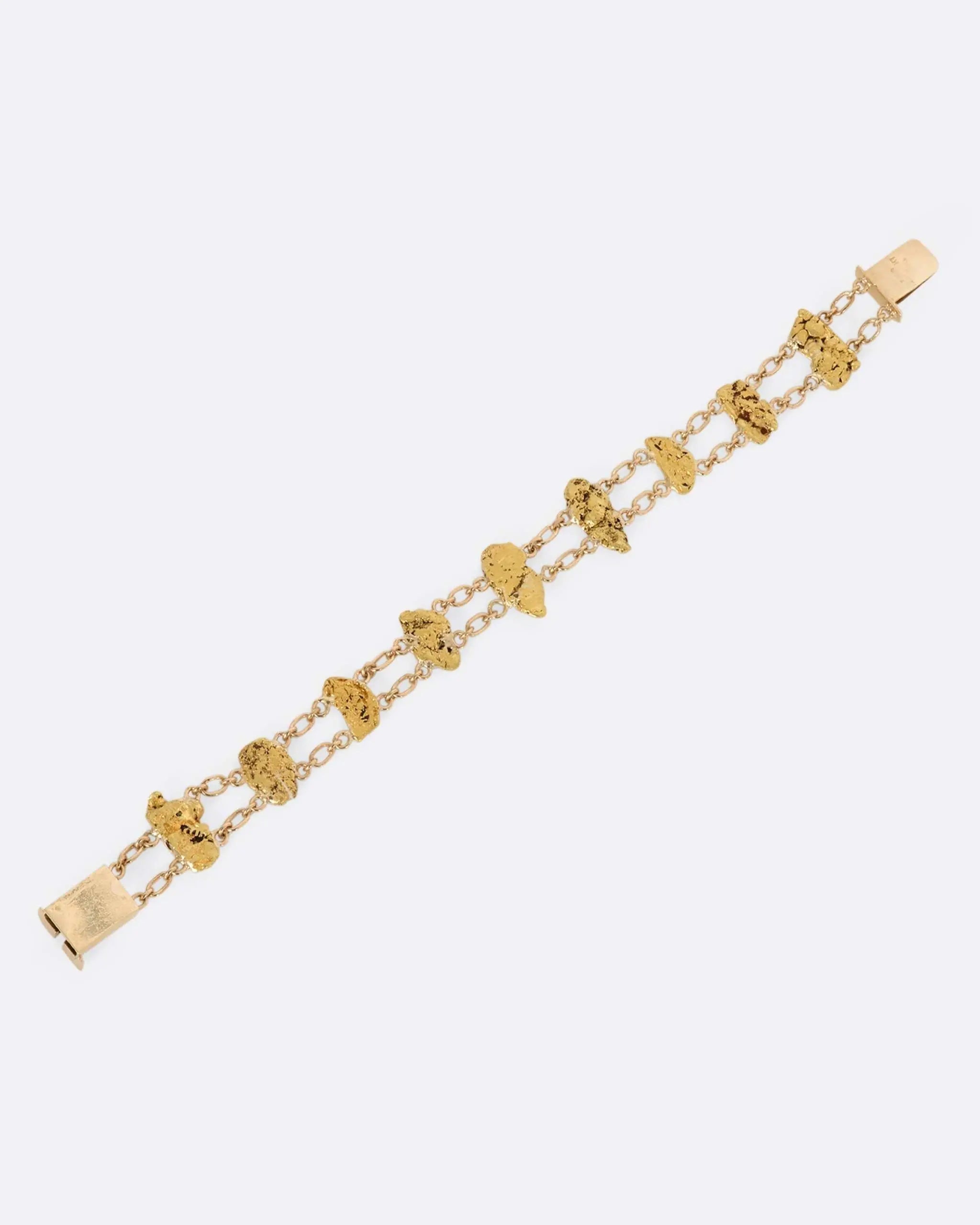 Gold Nugget Double Cable Chain Bracelet - The Sparkling Squirrels & Co.