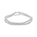 18K White Gold 5 3/5 Cttw Natural Diamond Double Row Link Tennis Bracelet (G-H Color, VS1-VS2 Clarity) - 7" Inches Infinite Jewels