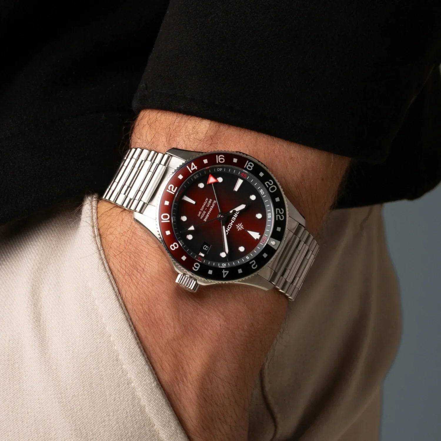 Supermarine 300M GMT, 'Ember' Red - The Sparkling Squirrels & Co. 