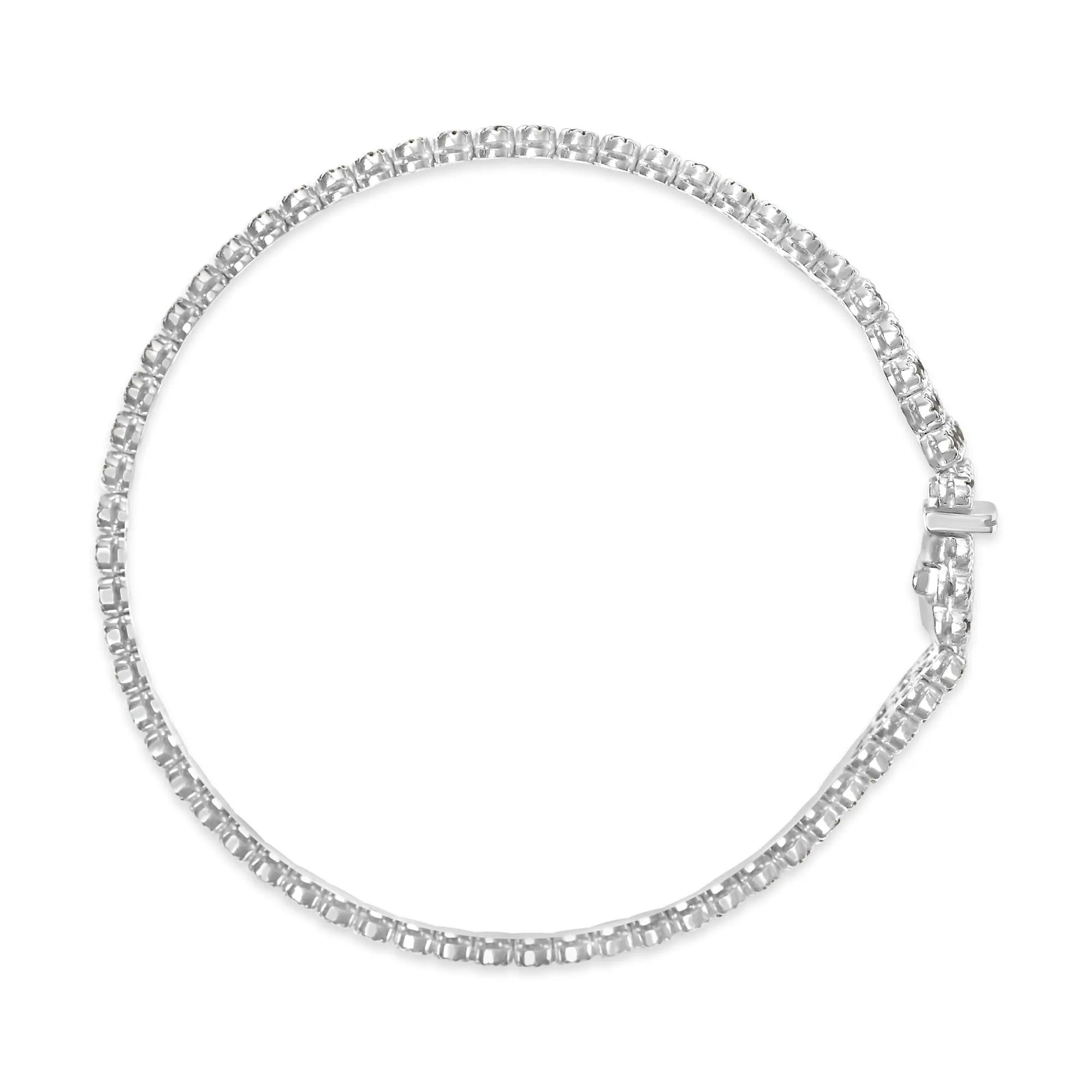 18K White Gold 5.00 Cttw Natural Diamond 3 Row Link Tennis Bracelet (G-H Color, VS1-VS2 Clarity) - 7.25" Inches Infinite Jewels