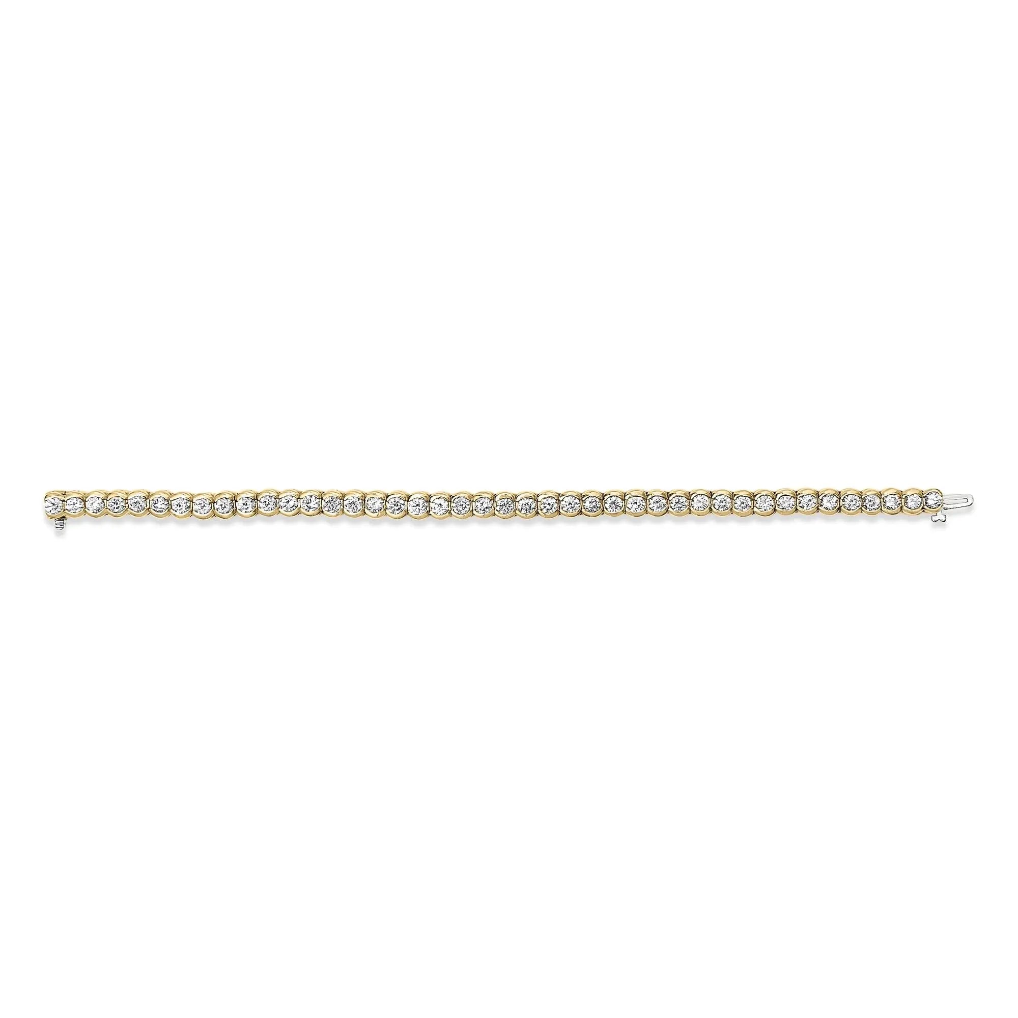 14K Yellow Gold 8.00 Cttw Half Bezel Set Diamond Tennis Bracelet (H-I Color, SI2-I1 Clarity) - 7" Inches Infinite Jewels