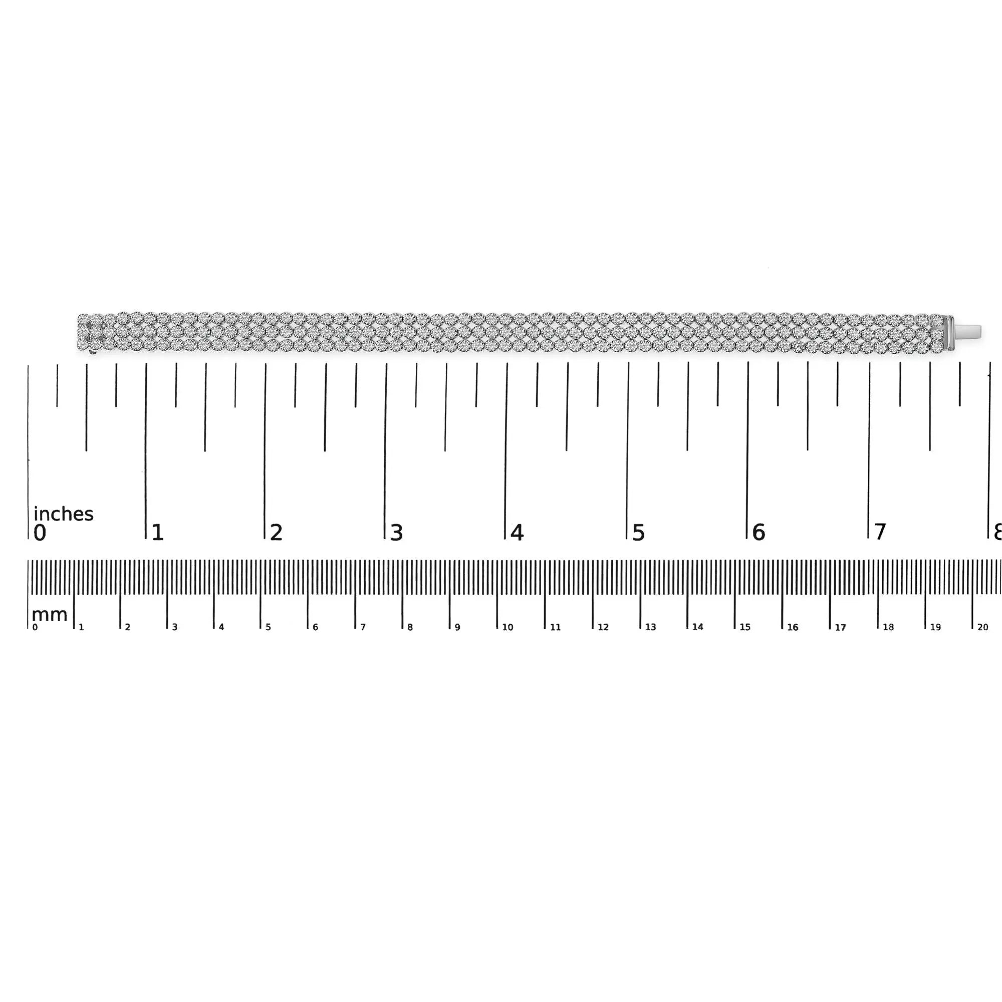 18K White Gold 5.00 Cttw Natural Diamond 3 Row Link Tennis Bracelet (G-H Color, VS1-VS2 Clarity) - 7.25" Inches Infinite Jewels