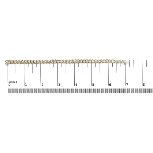 14K Yellow Gold 8.00 Cttw Half Bezel Set Diamond Tennis Bracelet (H-I Color, SI2-I1 Clarity) - 7" Inches Infinite Jewels