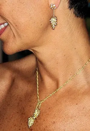 Grapes Drop Earrings- 2 parts-Detachable Stud. 18K Gold with diamonds Jane A Gordon: Designs for Life