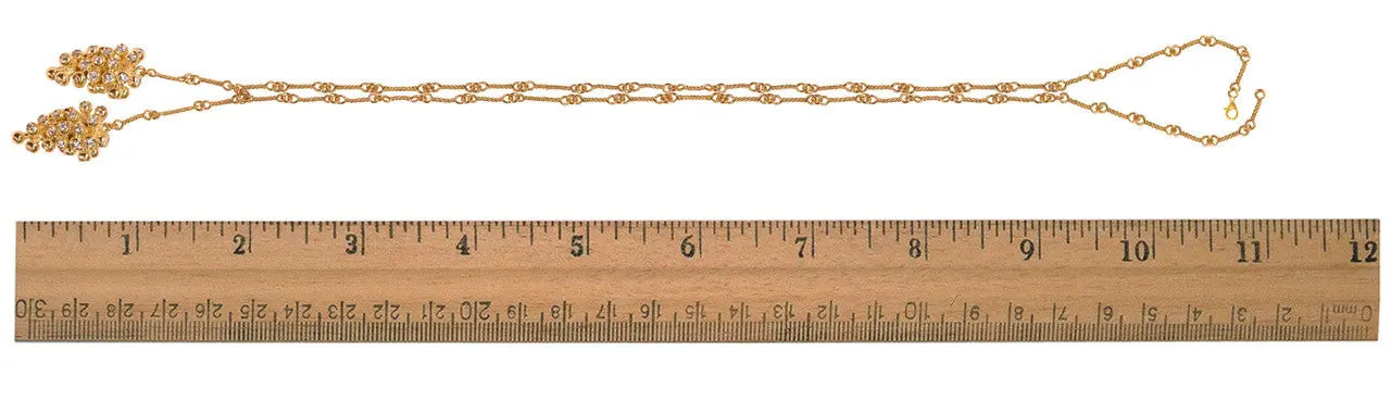 Grapes Necklace, 14K Gold with Diamonds: Lariat Style on Handmade Chain Jane A Gordon: Designs for Life