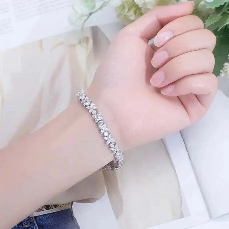 Iced Out Luxury Jewelry 14K Solid Gold With Lab Diamond Custom Bracelet Hip Hop Cuban Chain Bracelet Maison Valdorre