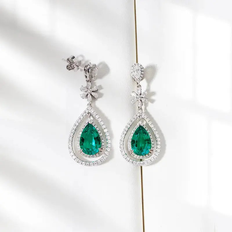 Starsgem Gorgeous Fashion Wholesale Price Lab Emerald Gemstone Women Jewelry Sets Maison Valderre