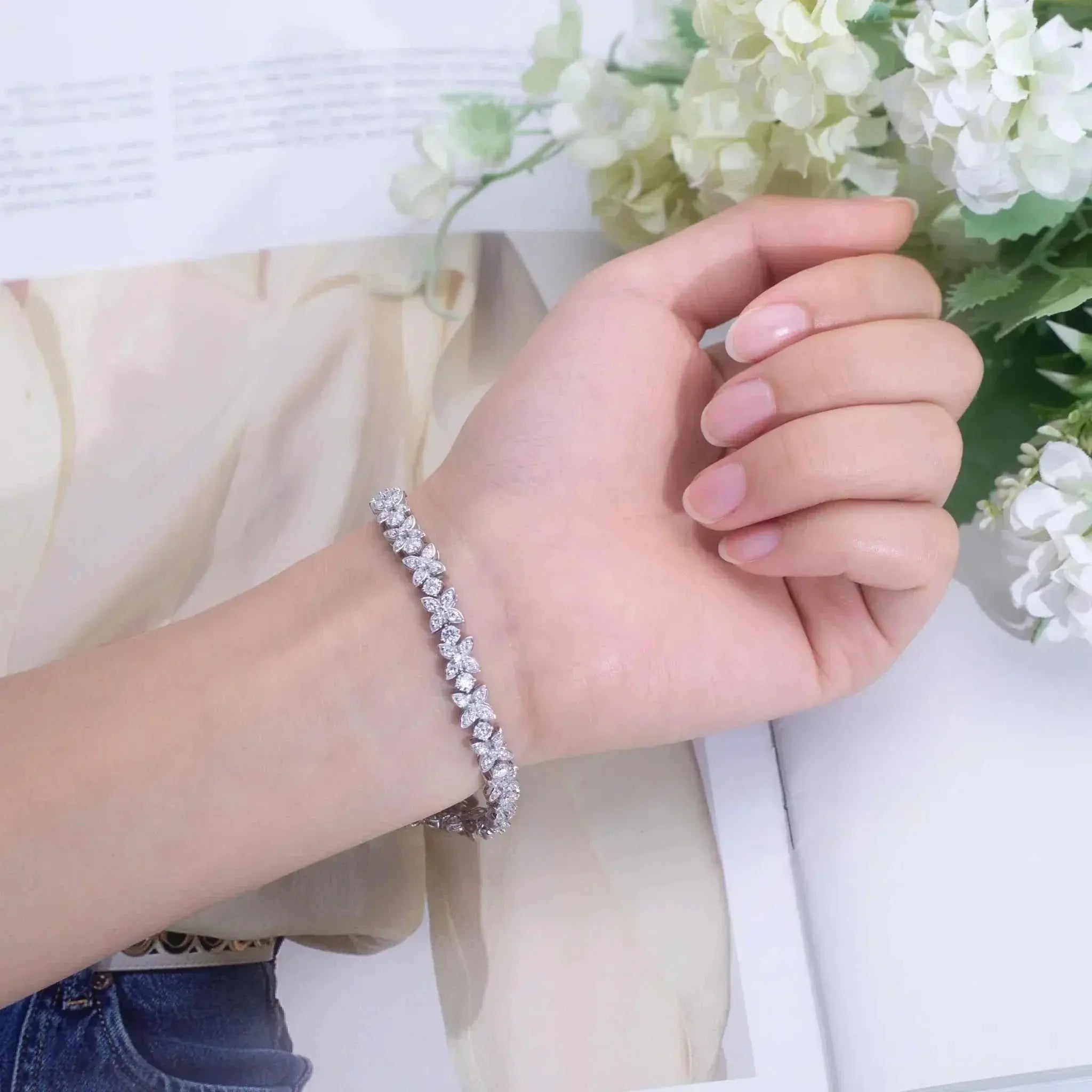 Iced Out Luxury Jewelry 14K Solid Gold With Lab Diamond Custom Bracelet Hip Hop Cuban Chain Bracelet Maison Valdorre