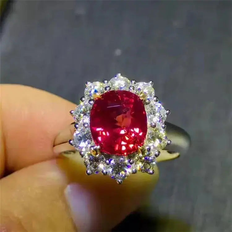 3.05ct Burma Red Ruby 18k Gold Fine Wedding Gemstone Ring Maison Valderre