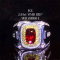 Fine Jewelry Wholesale Sgarit 18K White Gold Egl Certify 2.01Ct Vivid Red Unheated Natural Ruby Gemstone Jewelry Ring for Men Maison Valderre