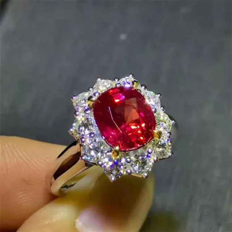 3.05ct Burma Red Ruby 18k Gold Fine Wedding Gemstone Ring Maison Valderre