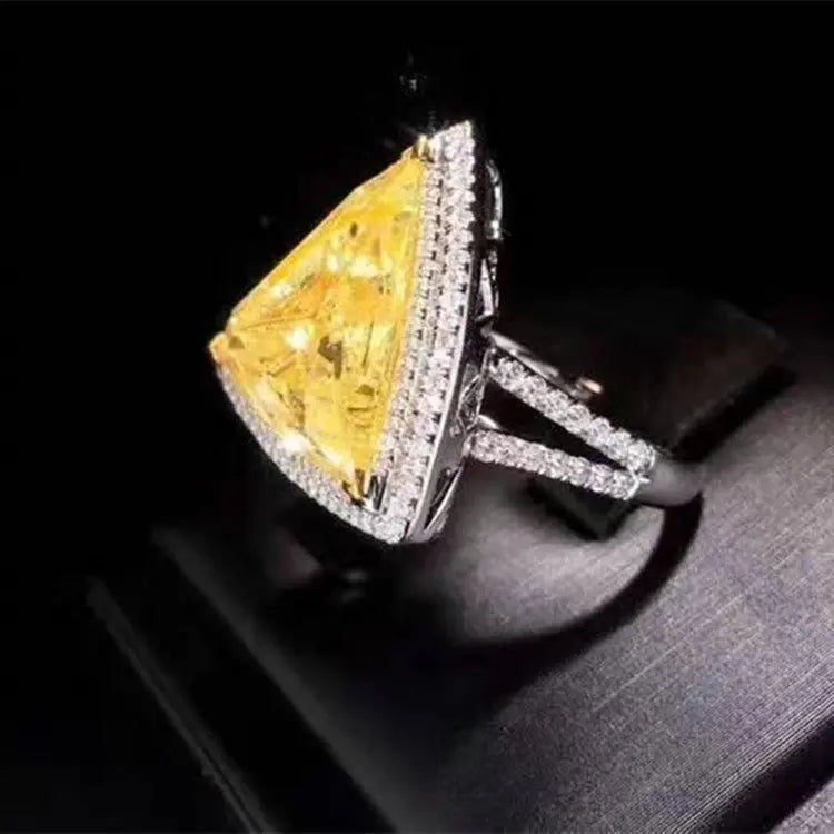 Dual Use Luxury Diamond Wedding Jewelry 18k Gold 10.35ct I2 Natural Yellow Diamond Necklace Pendant Ring Jewelry Maison Valderre