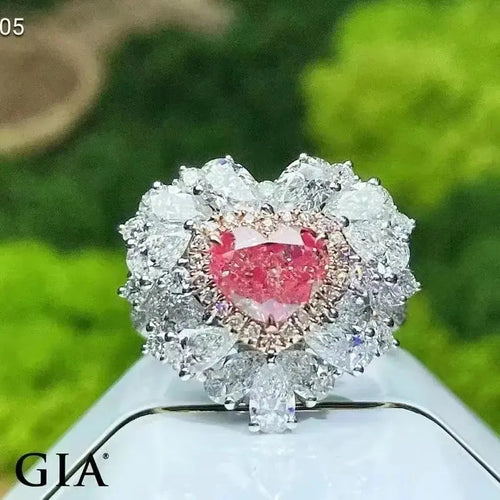 SGARIT  Certified Fine Jewelry 18k Gold 1.51ct Light Pinkish Brown Diamond Pink Diamond Heart Cut Jewellery Engagement Ring Maison Valderre