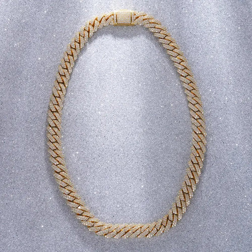 Starsgem 14k Gold Necklace Customized Jewelry Round Moissanite Cuban Link Chain 14k Solid Gold Necklace Maison Valderre