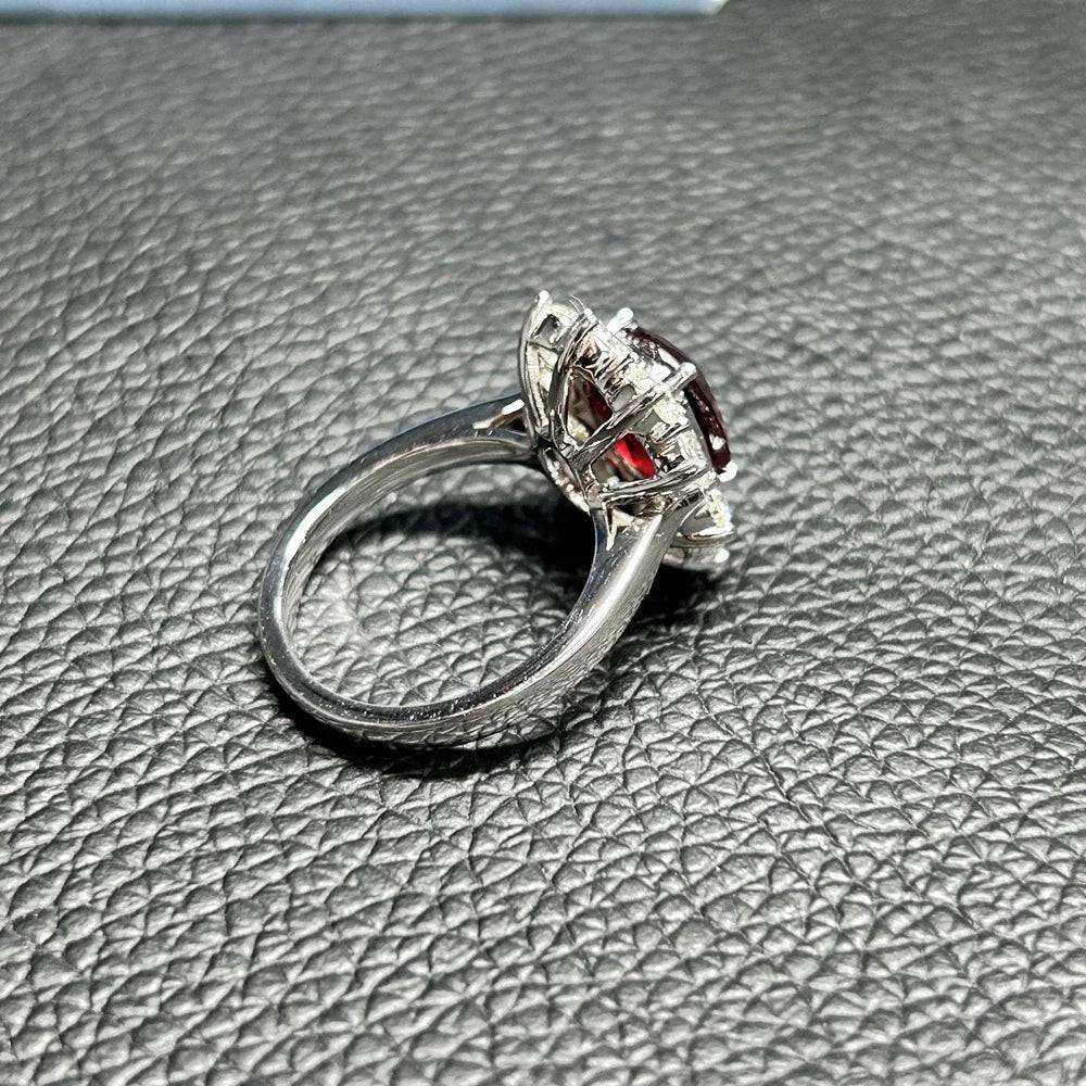 Meisidian Hot Sale 18K White Pure Gold G VS 100% Real Diamond 3 Carat Natural Original Mozambique Ruby Women Fashion Ring - The Sparkling Squirrels & Co.