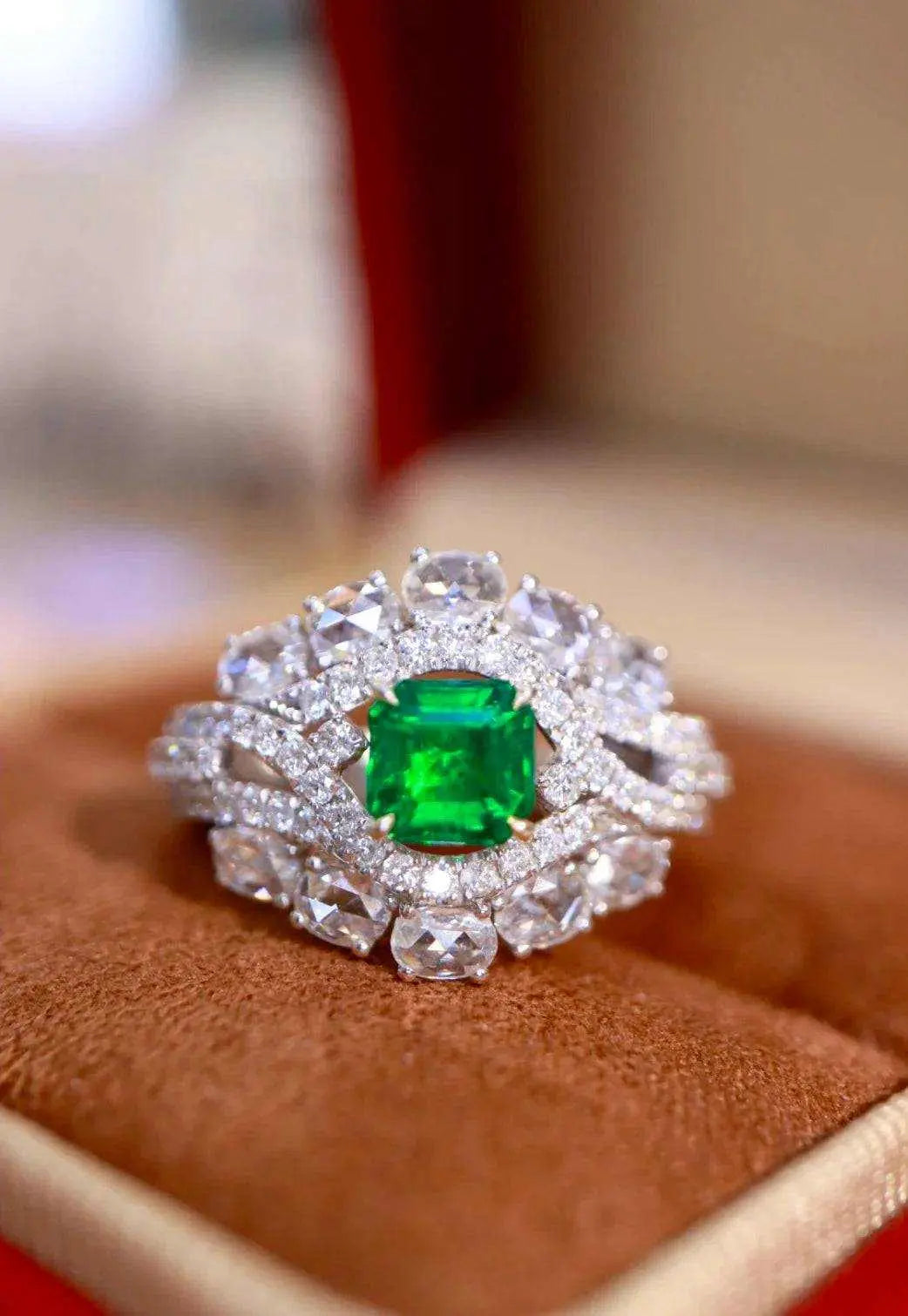 FH25 Emerald Rings Fine Jewelry 18K Gold Natural Green Emerald 0.72ct Gemstones Male Rings for Men's Fine Ring - The Sparkling Squirrels & Co.