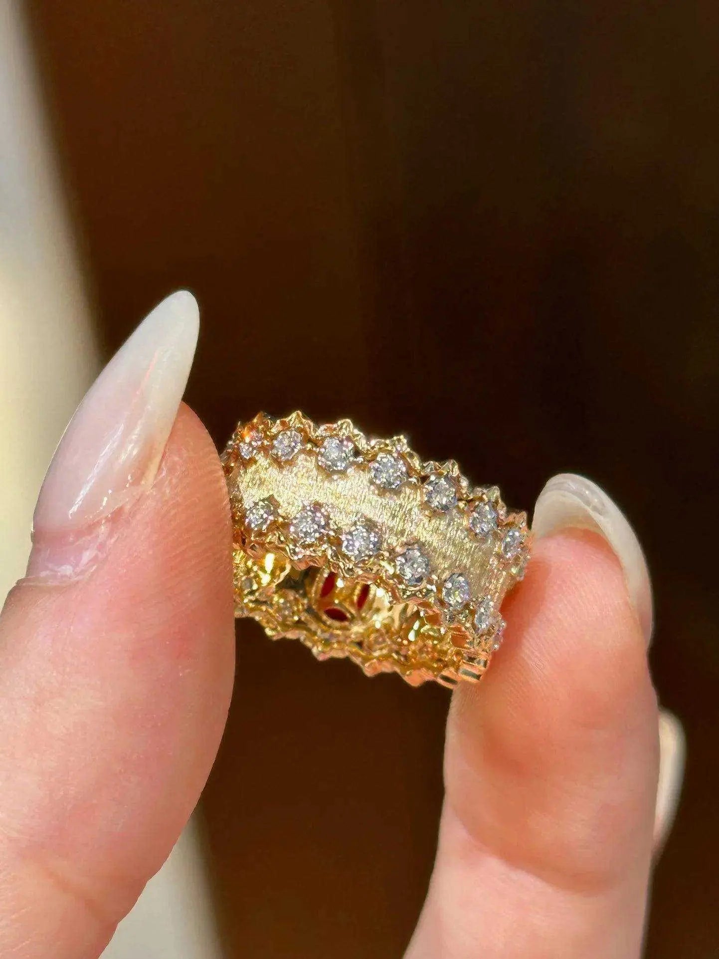 YL25 Ruby Rings Natural about 0.54ct Red Ruby Gemstones Pure 18K Gold Jewelry For Women Diamonds Rings - The Sparkling Squirrels & Co.