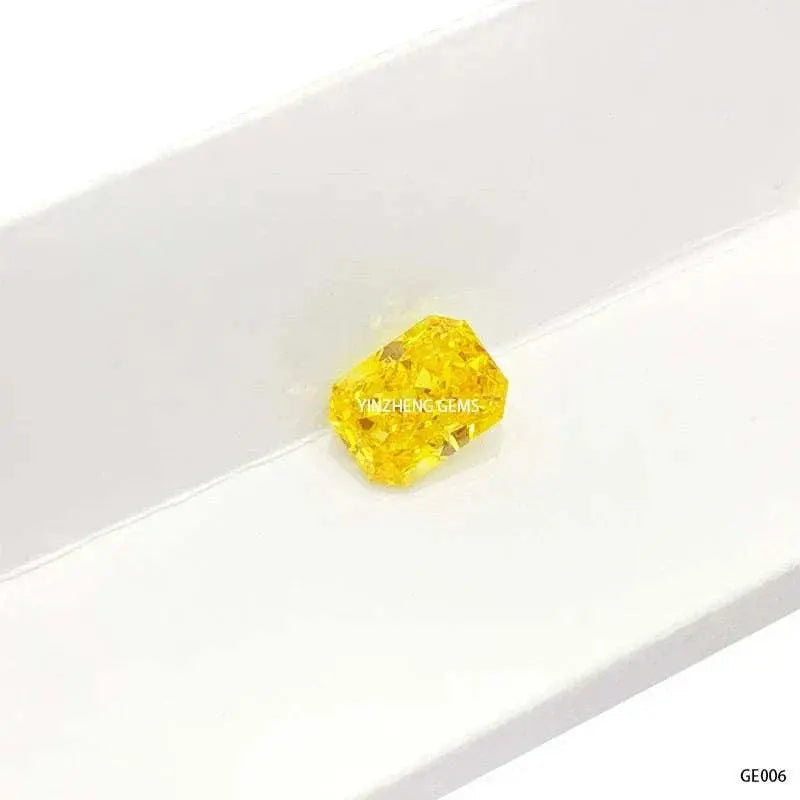 Radient 3.55ct Fancy Vivid Yellow Lab Grown Diamond HPHT for Fine Jewelry Making with IGI Certificate - The Sparkling Squirrels & Co.