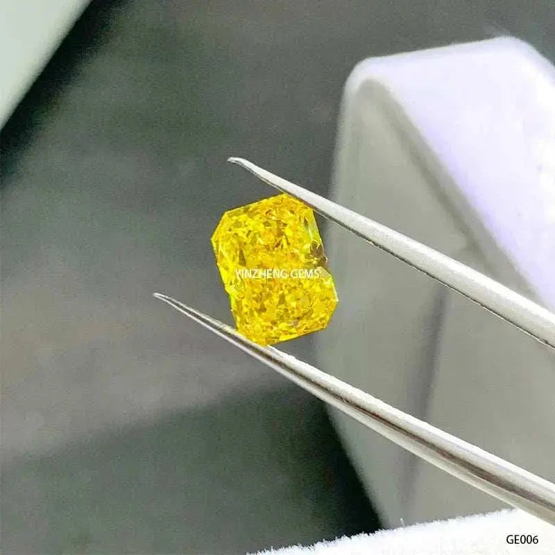 Radient 3.55ct Fancy Vivid Yellow Lab Grown Diamond HPHT for Fine Jewelry Making with IGI Certificate - The Sparkling Squirrels & Co.
