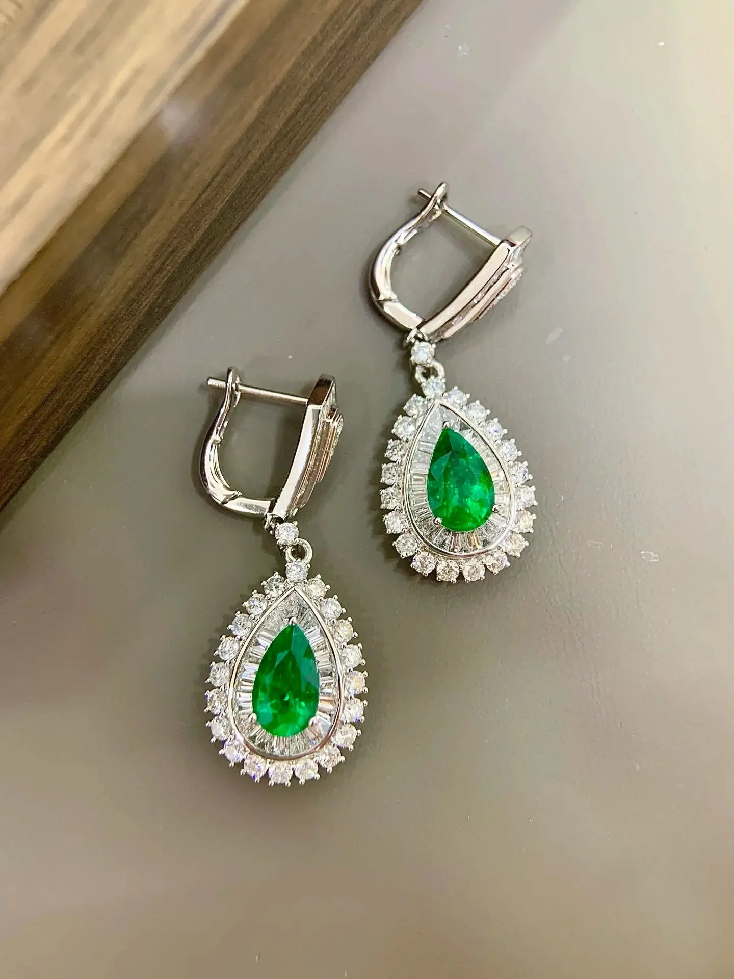 3.38ct Emerald Diamond Studs