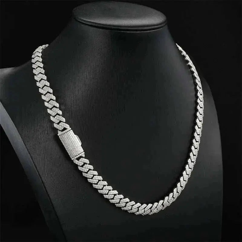 Diamond hair cross-border new hot-selling 10mm European and American copper inlaid zircon hip-hop rhombus Cuban bracelet necklac - The Sparkling Squirrels & Co.