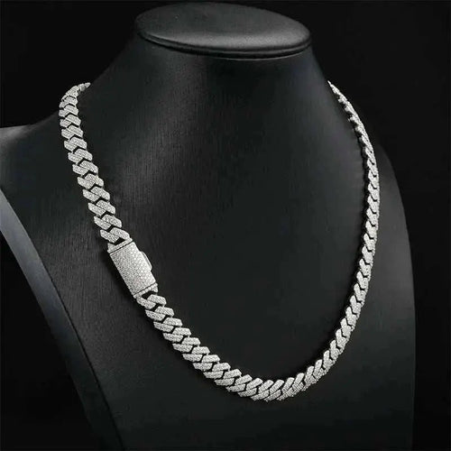 Diamond hair cross-border new hot-selling 10mm European and American copper inlaid zircon hip-hop rhombus Cuban bracelet necklac - The Sparkling Squirrels & Co.