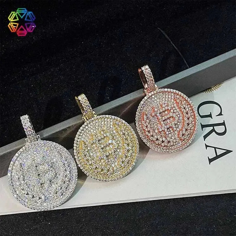 Diamond hair hot-selling bitcoin pendant 925 silver moissanite hip-hop pendant with 6.5mm tennis chain necklace - The Sparkling Squirrels & Co.