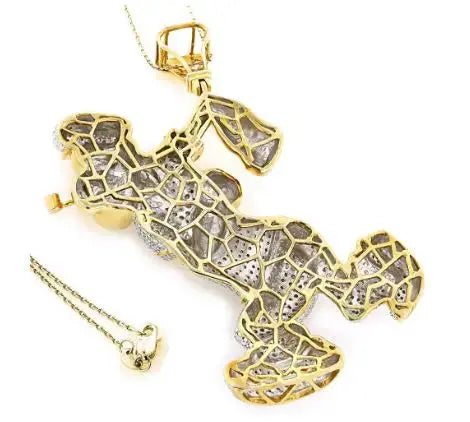 Cartoon Style Popeye Diamond Pendant in 14k Yellow Gold Fine Jewelry Diamond Pendant Maison Valderre