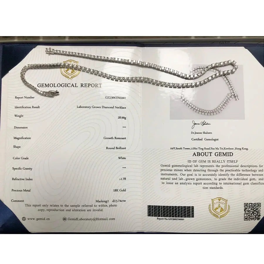 Round Cut Diamond Tennis Necklace, Lab Grown Diamond Necklace, Unisex Tennis Necklace, 0.1 CT each Round Diamond Necklace, Gift Maison Valderre