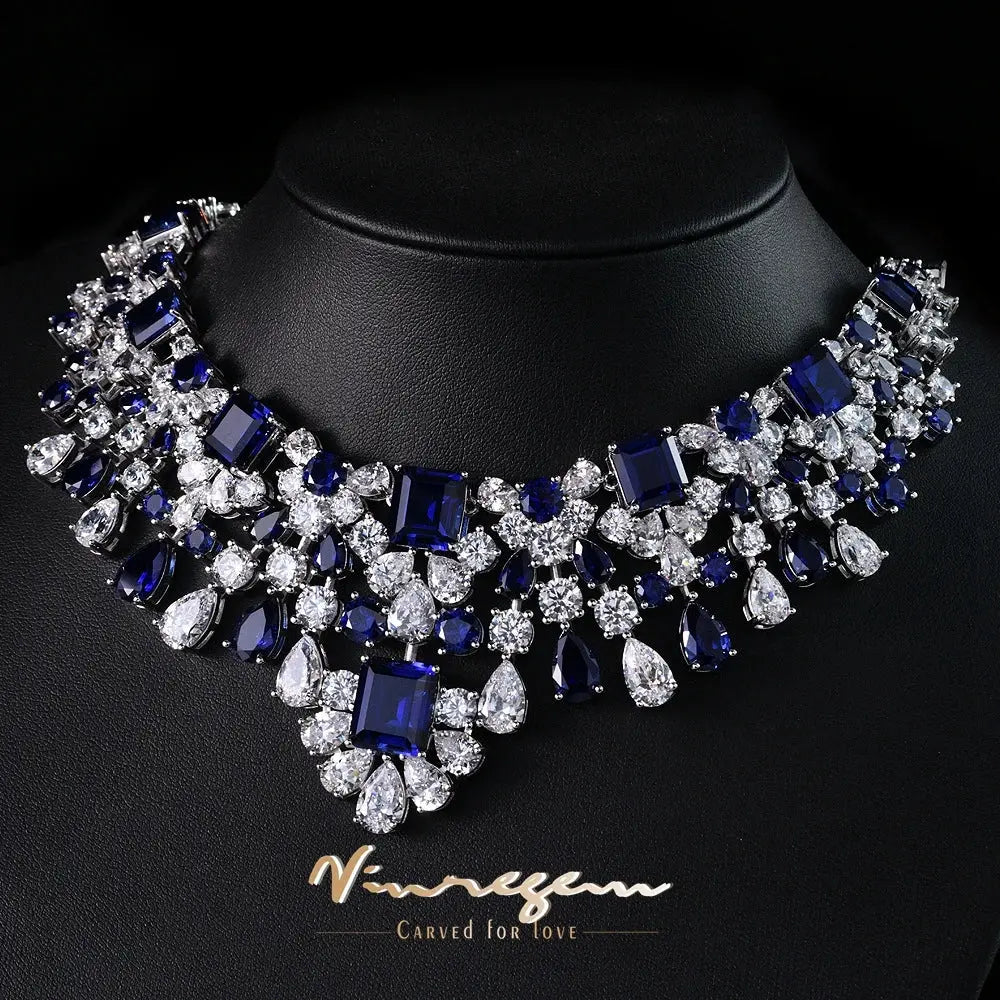 Vinregem 12*14 MM Lab Sapphire Emerald Ruby High Carbon Diamond Gem Sparkling Pendant Necklaces 925 Sterling Silver Fine Jewelry Maison Valderre