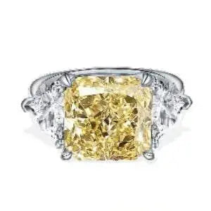 14K White Gold 10 Carat Yellow Moissanite Diamond Wedding Engagement Ring Maison Valdorre
