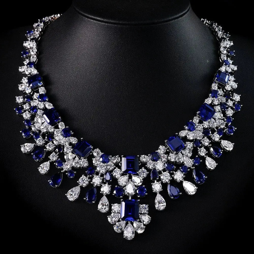 Vinregem 12*14 MM Lab Sapphire Emerald Ruby High Carbon Diamond Gem Sparkling Pendant Necklaces 925 Sterling Silver Fine Jewelry Maison Valderre