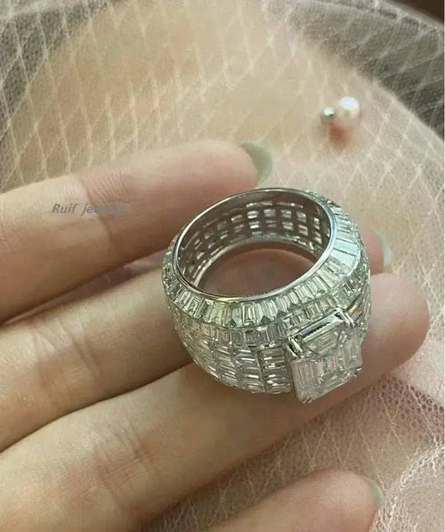 Cincin Berlian 10ct Lelaki ring with lab-grown diamonds in gold or platinum statement setting